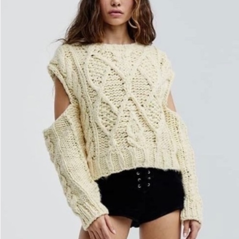 For Love & Lemons Knitz Andie Cut-Out Sweater top - Revolve